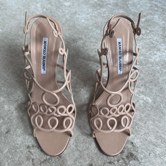 Manolo Blahnik Shoes - Manolo Blahnik Beige Strappy Heels